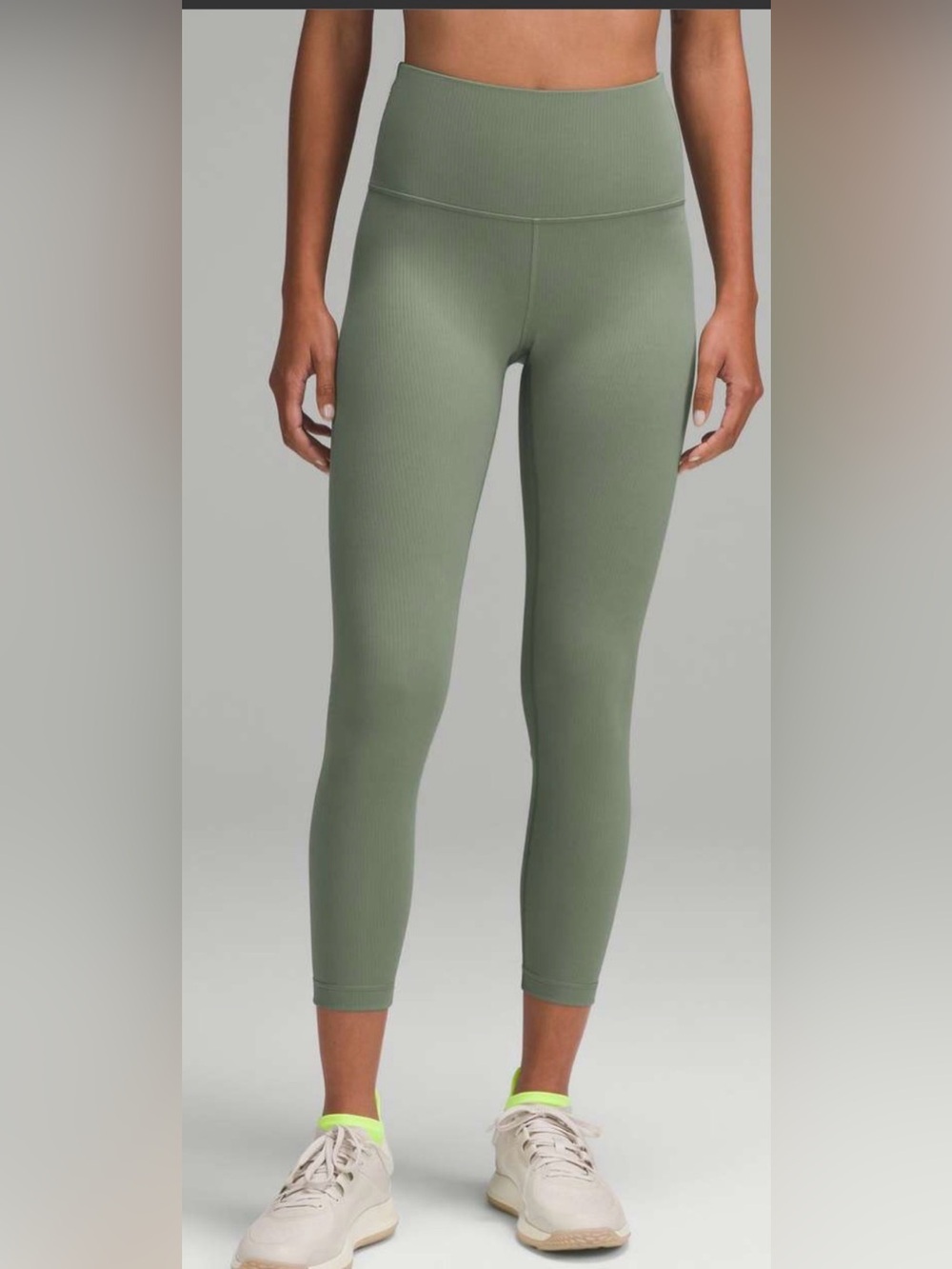 Lululemon Wunder Under Train High Rise Ribbed Tight Green Size 10